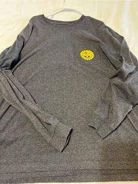 Carhartt Men's Long Sleeve T-Shirt Gray with Yellow Chest Patch